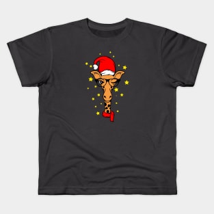 Christmas Giraffe Kids T-Shirt